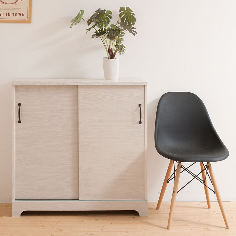 カウンター下 引き戸 キャビネット 90幅 ホワイト 白 リビング 引き戸