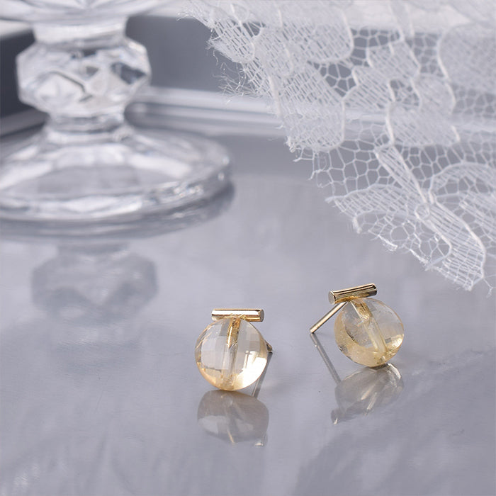 11月 誕生石】シトリン ピアス