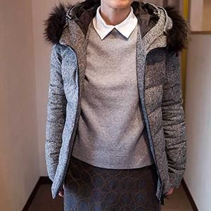 TATRAS [タトラス] CERTOSAツイード調ミドル丈ダウン モカ | Lin total