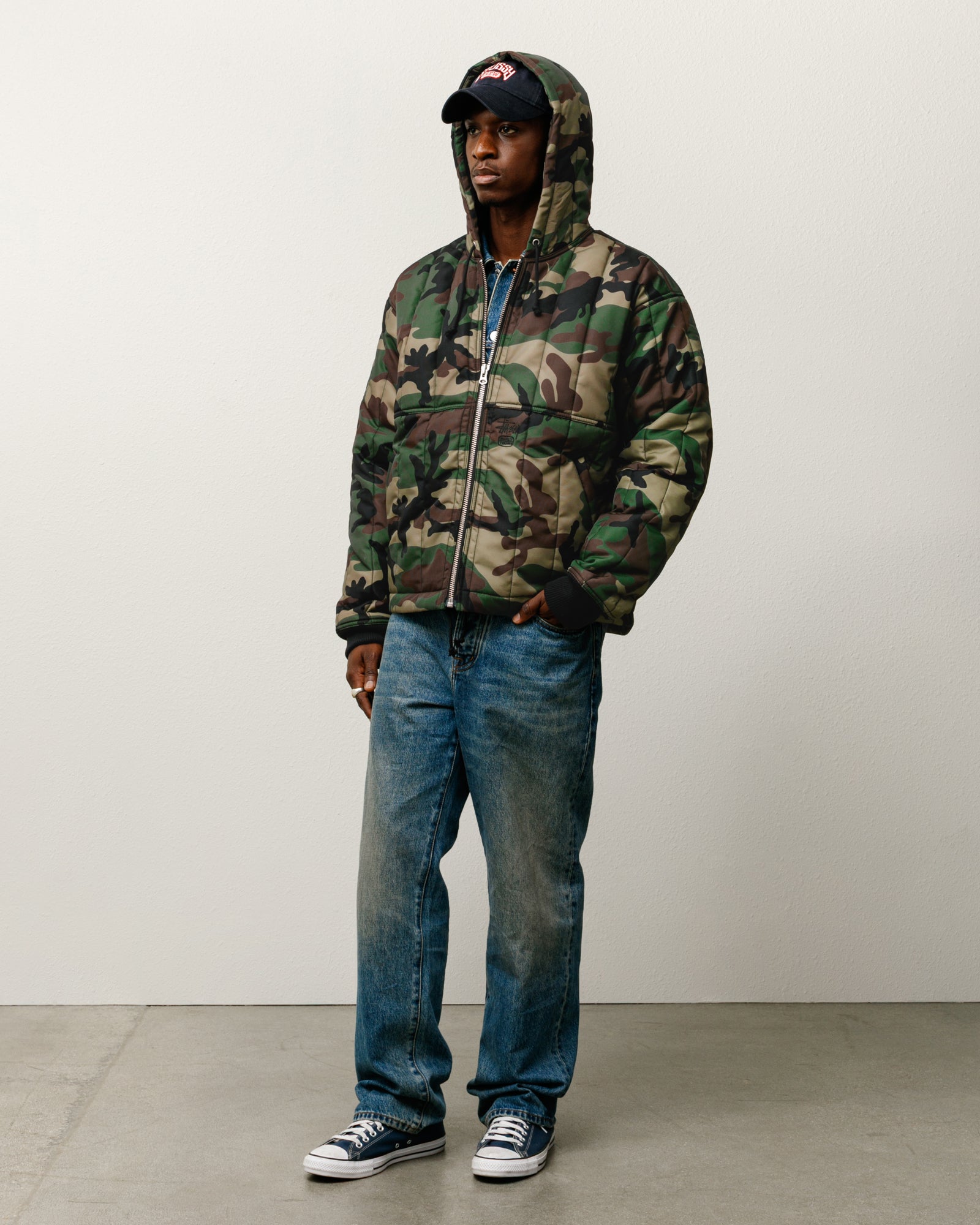 Quilted Nylon Work Jacket – Woodland Camo | Outerwear | Stüssy Japan