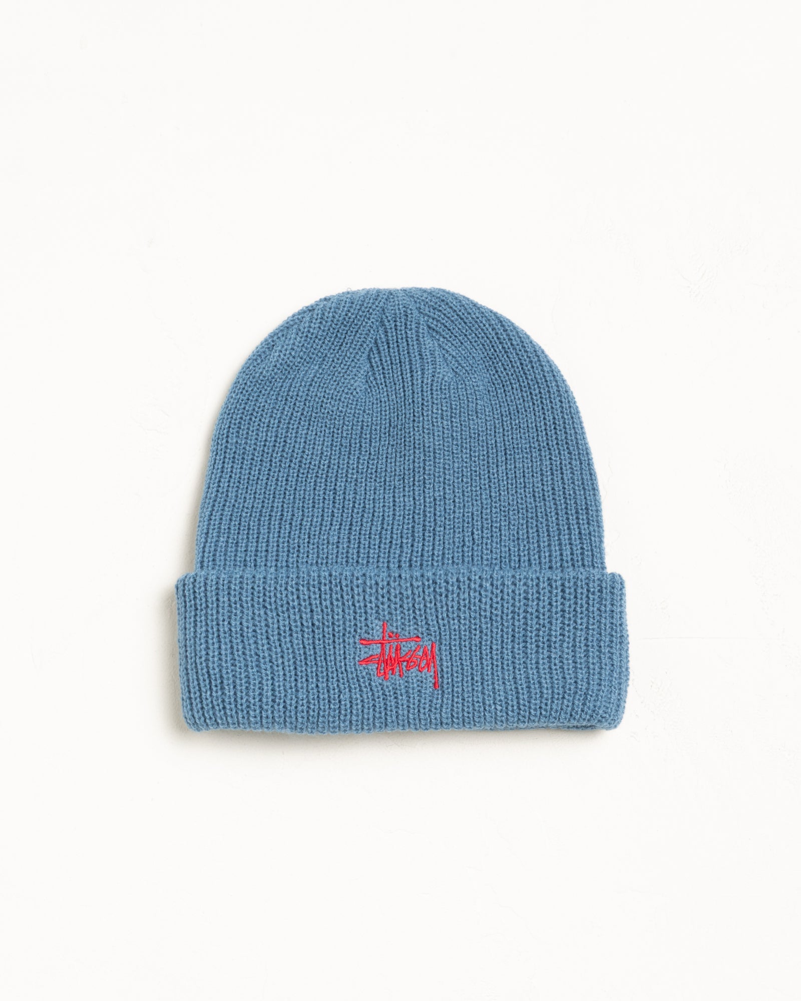 Basic Stüssy Cuff Beanie – Slate Blue | Headwear | Stüssy Japan