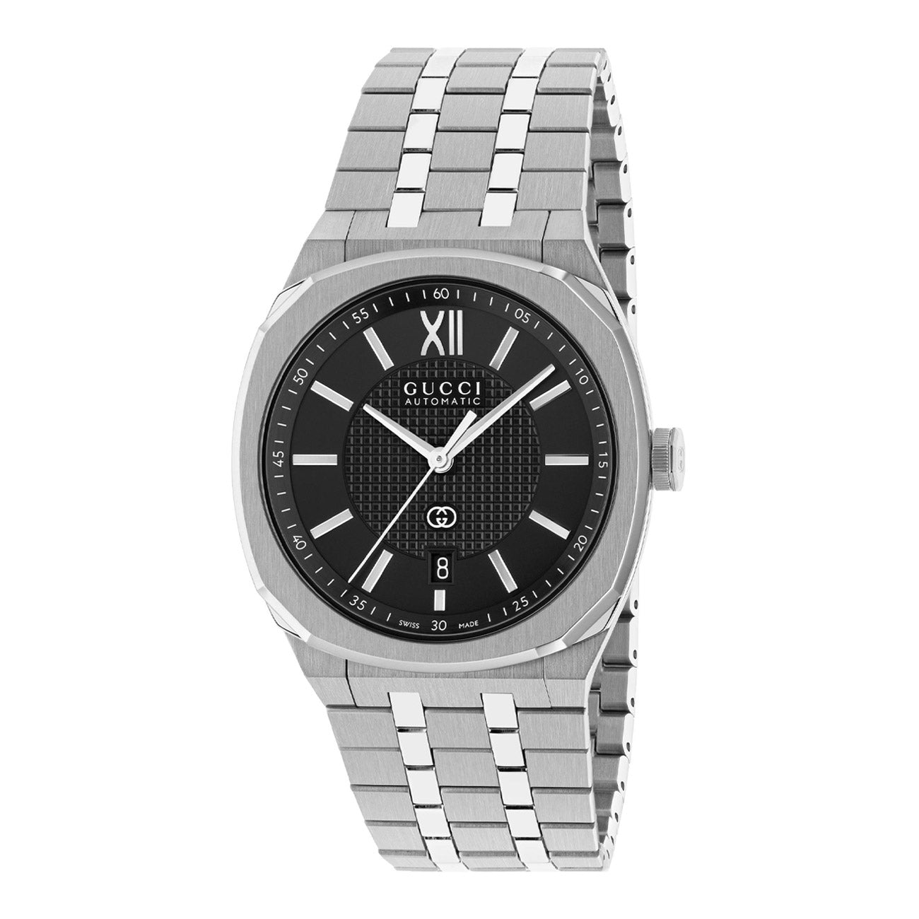 Gucci 25H Black Dial Stainless Steel Watch - 40mm | YA163351