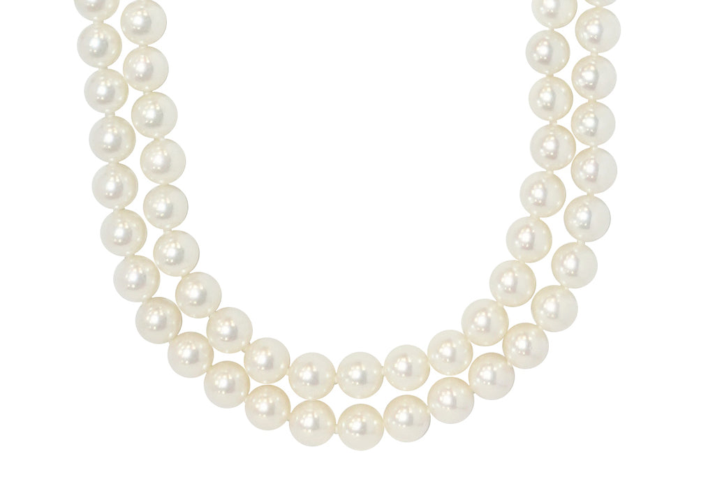 MIKIMOTO 【ミキモト】 K14WGアコヤパール ルビー（留具）2連