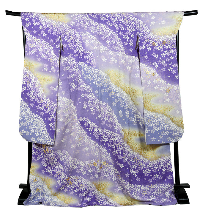 振袖 レンタル フルセット 藤色 桜吹雪 適応身長170cm〜175cm トール