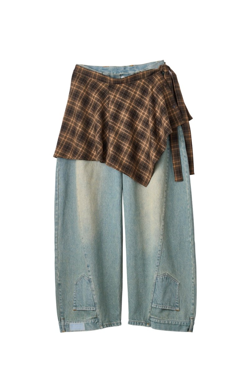 shirt wrap denim pants/blue | KNUTH MARF