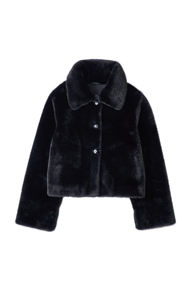 point collar fur coat/black | KNUTH MARF