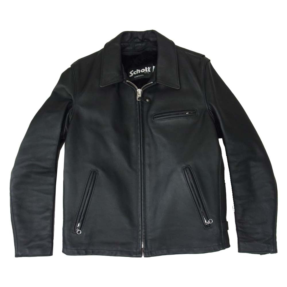 schott ショット 643 ライナー付き シングル ライダース ブラック系 40