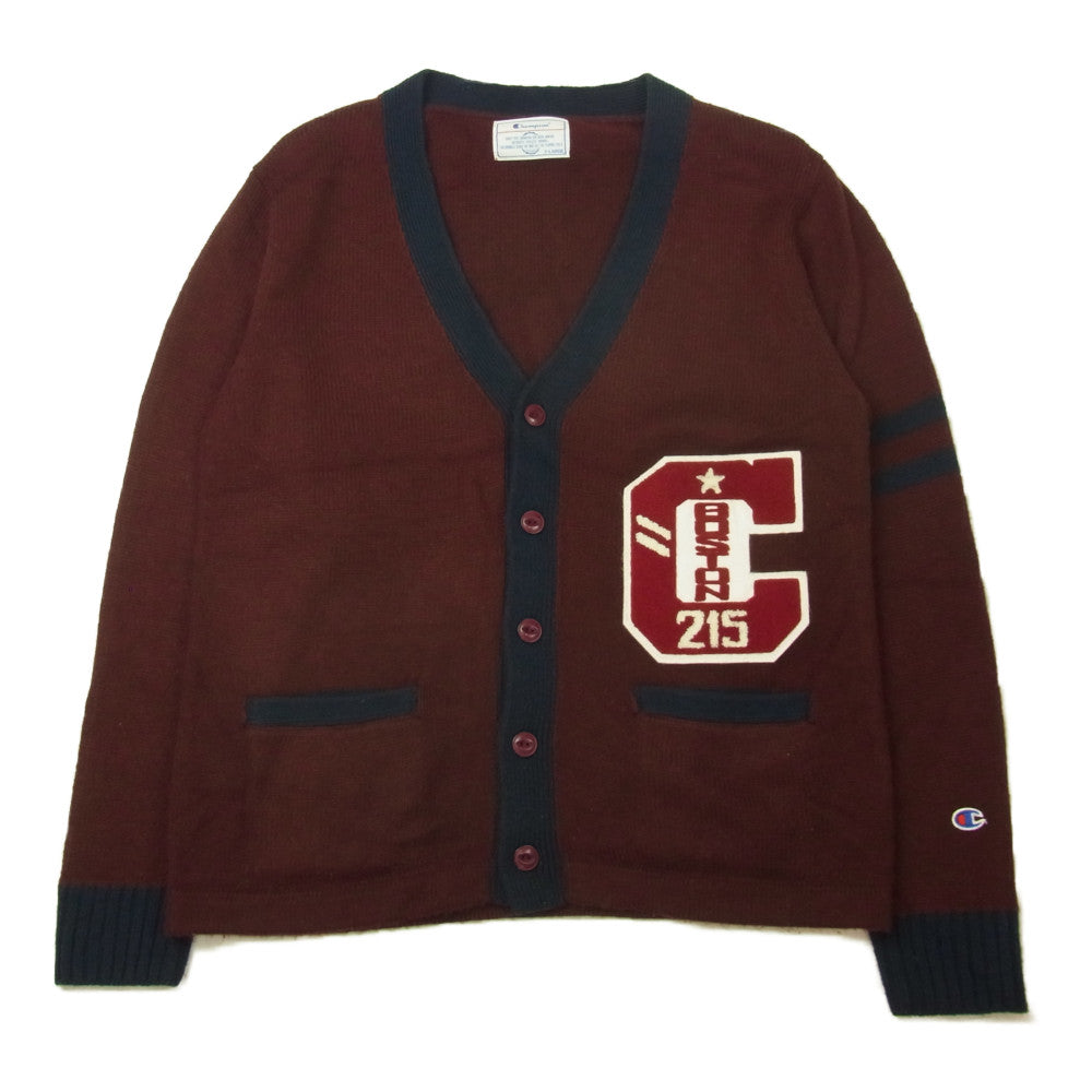 Champion チャンピオン LETTERED KNIT CARDIGAN レターパッチ レタード