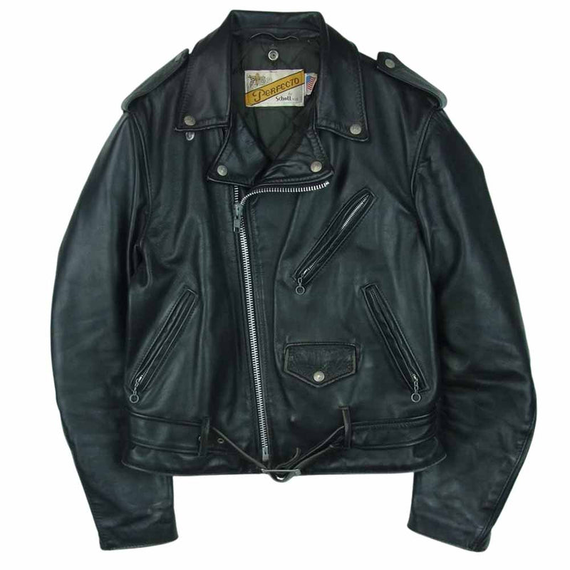 USA製 ショット 699 本革 ダブル ライダースジャケット 38 Dポケット