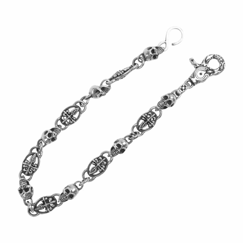 A&G エーアンドジー 1クリップ スカル ウォレット チェーン シルバー系