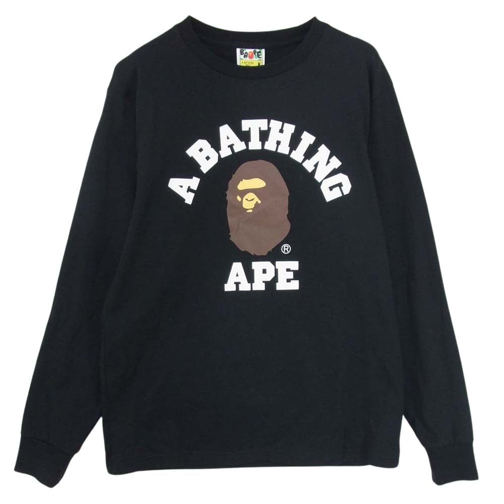 A BATHING APE アベイシングエイプ ロゴ プリント 長袖 Tシャツ