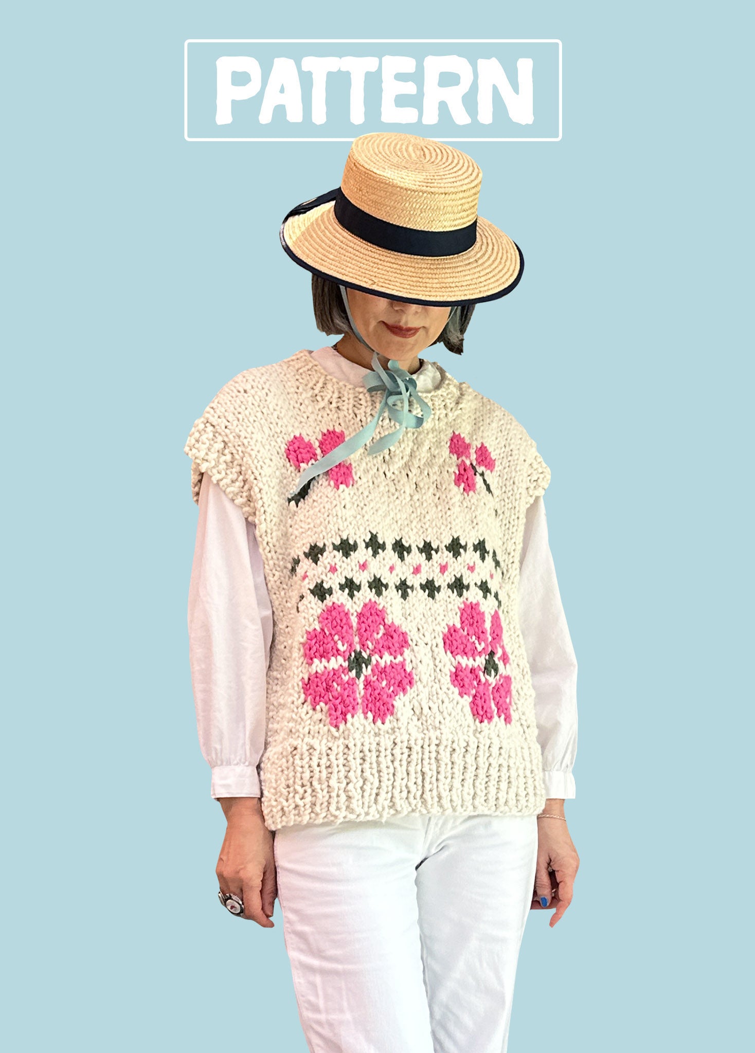 Flower Vest PATTERN - Big Cotton – Loopy Mango