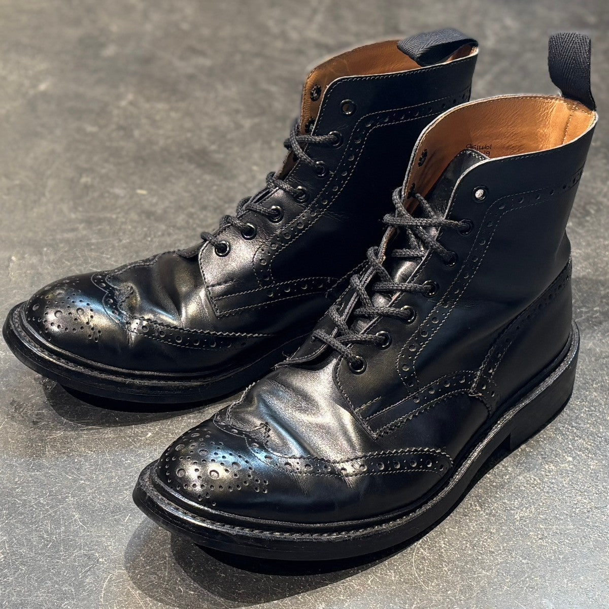 あ*ゆ様 トリッカーズ カントリー UK5.5 ブラック 90年代 Tricker's