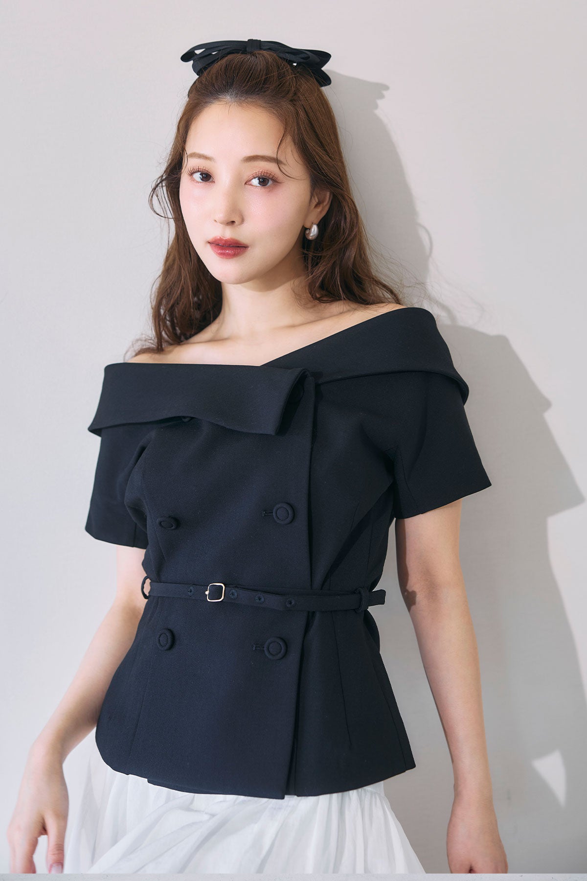 オフショルカラーダブルボタンジャケット – poláura OFFICIAL ONLINE STORE