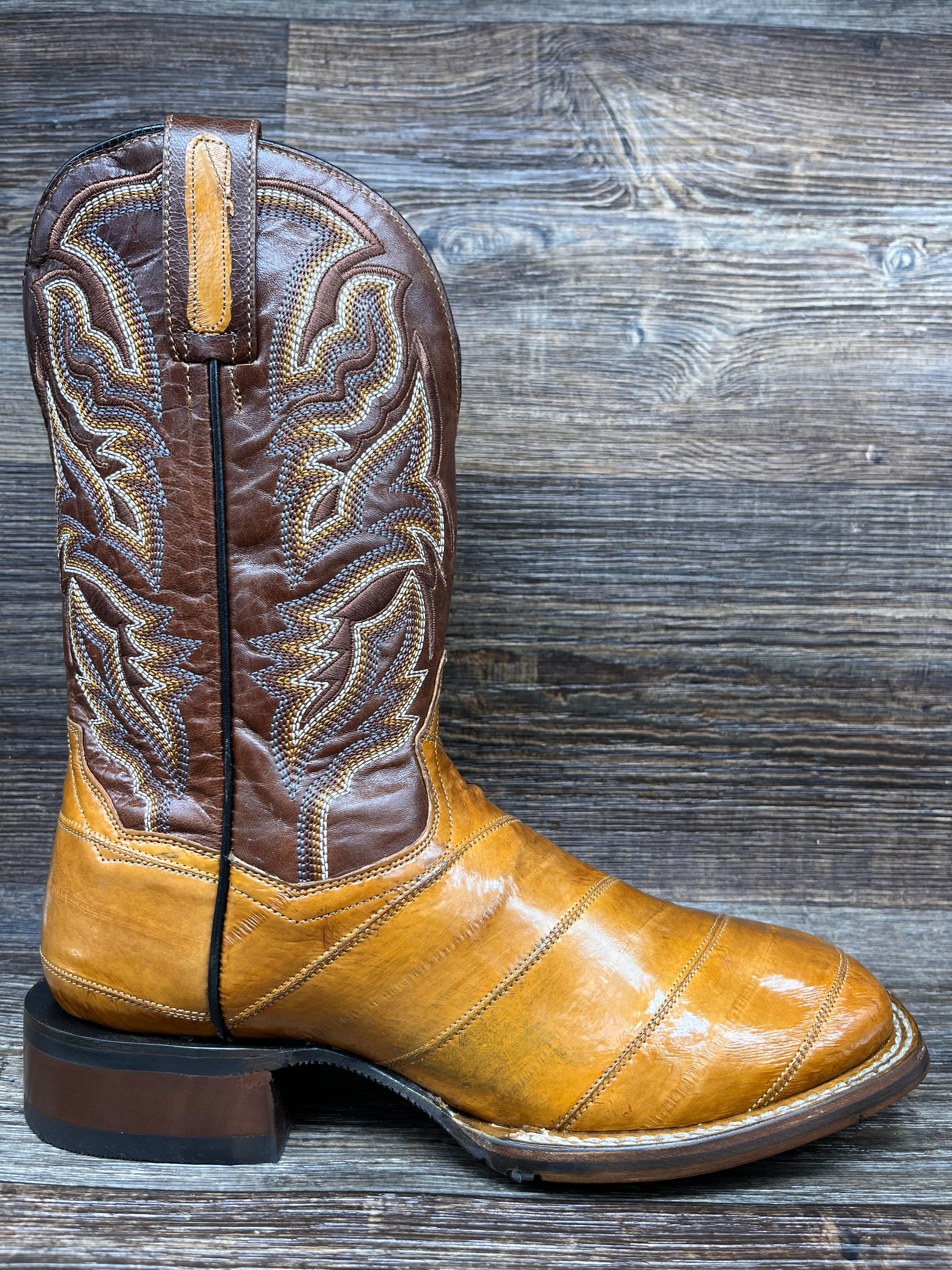 dp4918 Men's Jetsam Genuine Eel Skin Square Toe Western Boot by