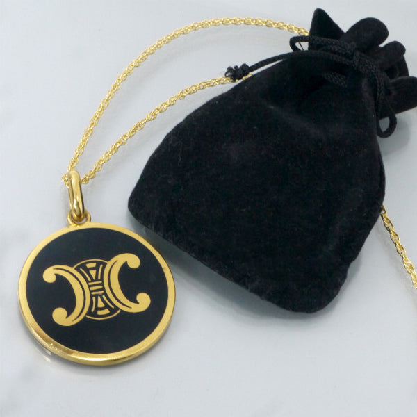 OLD CELINE マカダム ビッグコインロングネックレス（ゴールド