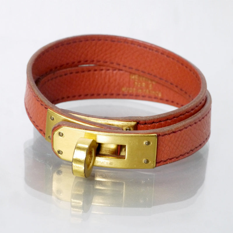 HERMES ケリー レザーブレスレット ドゥブルトゥール（オレンジ