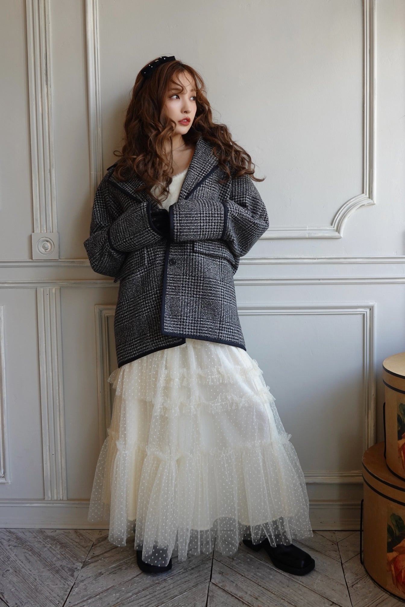 Tweed tailored Jacket – Rosy luce