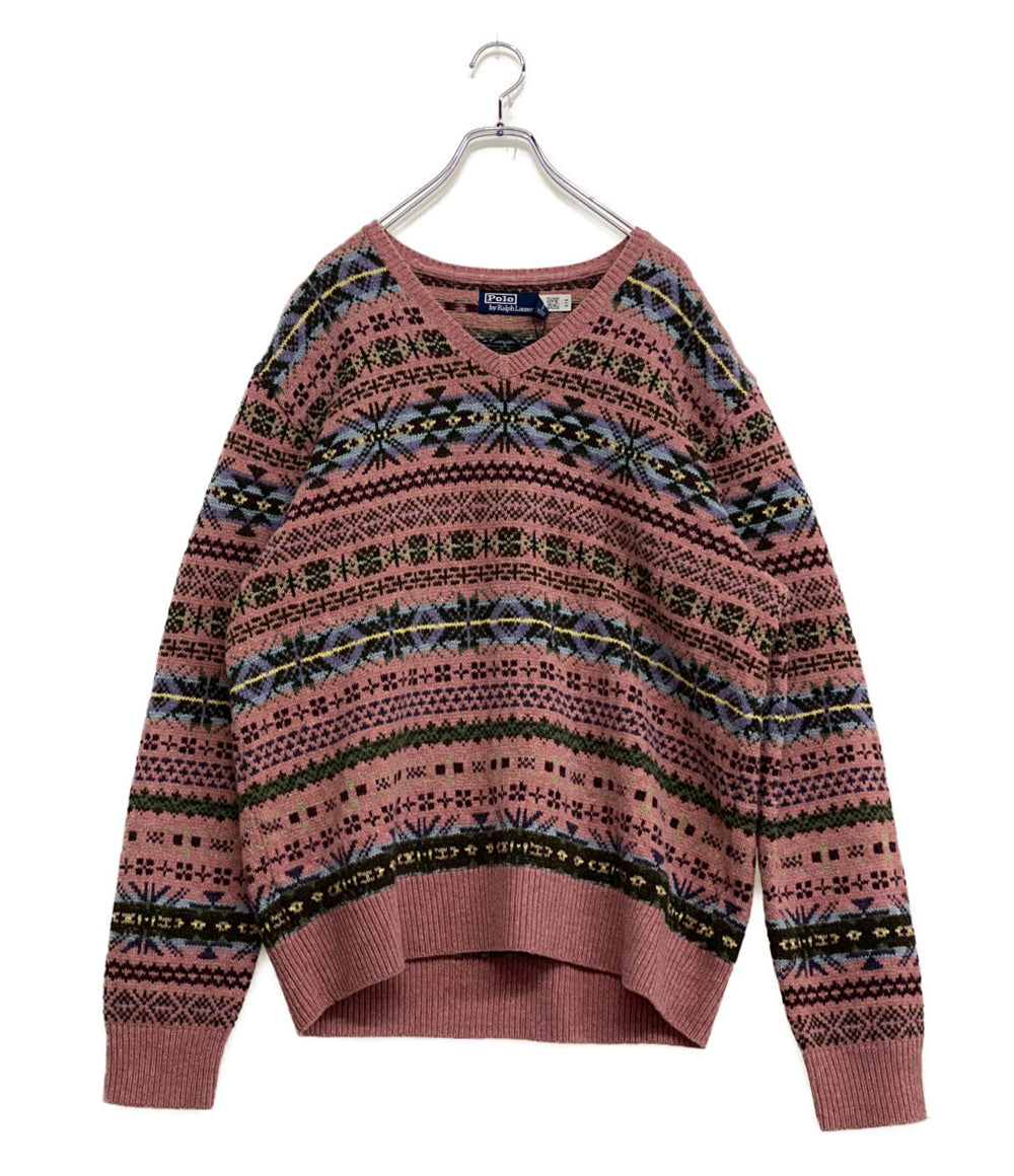 美品 POLO RALPH LAUREN フェアアイルニット カシミア混 ピンク