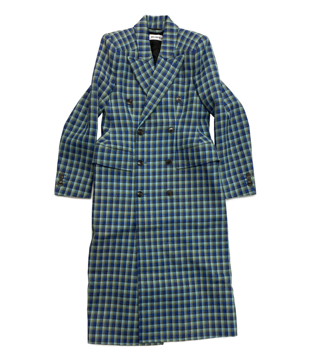 美品 BALENCIAGA チェックコート 19AW 479864 CA00985 レディース