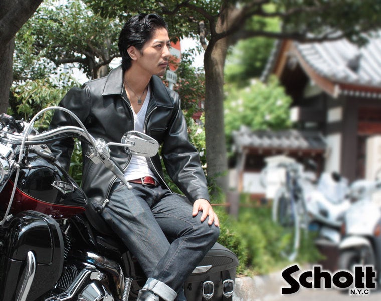 Schott シングルライダース 襟付き 643・ショット 襟付きライダース