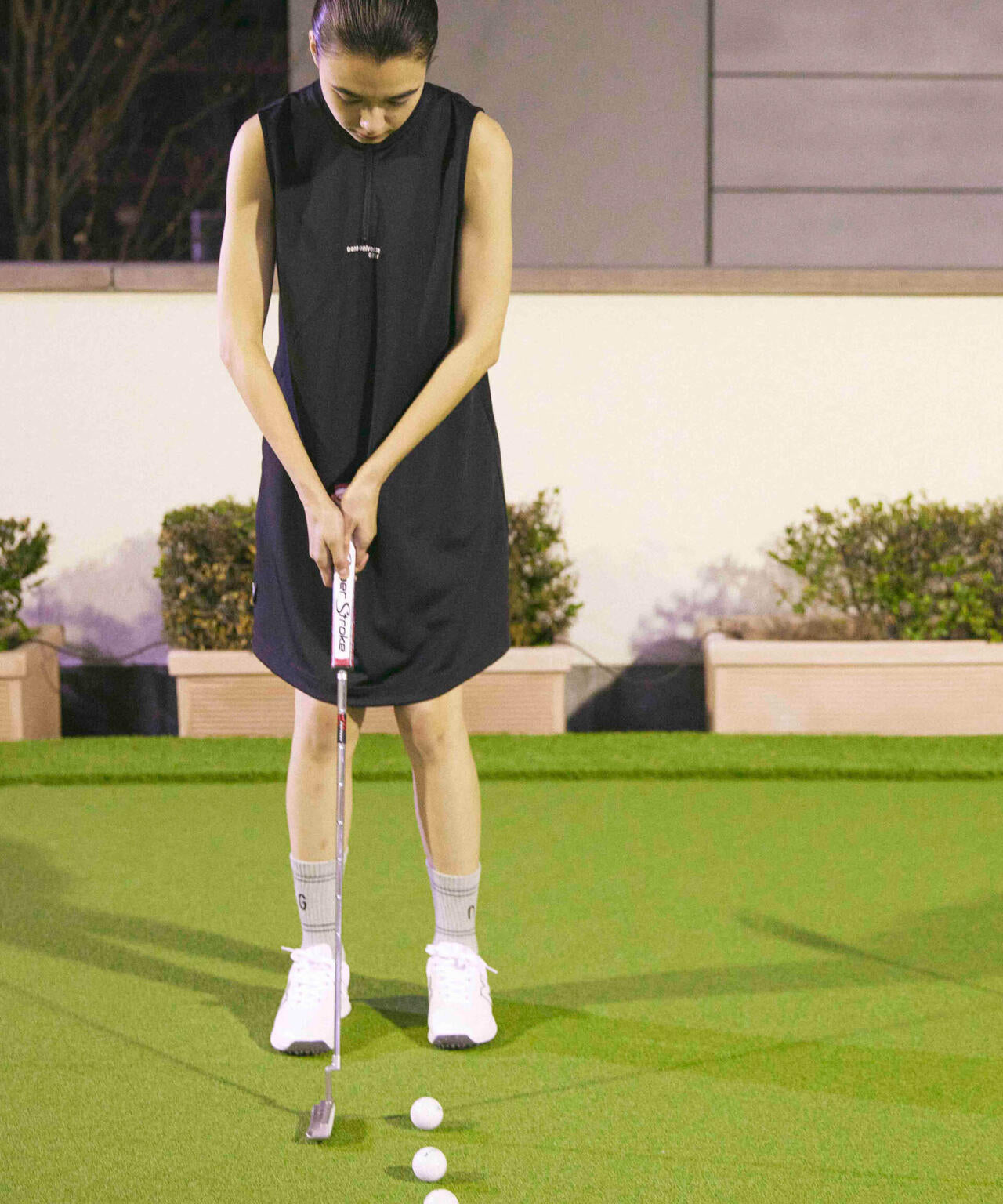 nano universe GOLF / ハーフジップワンピース