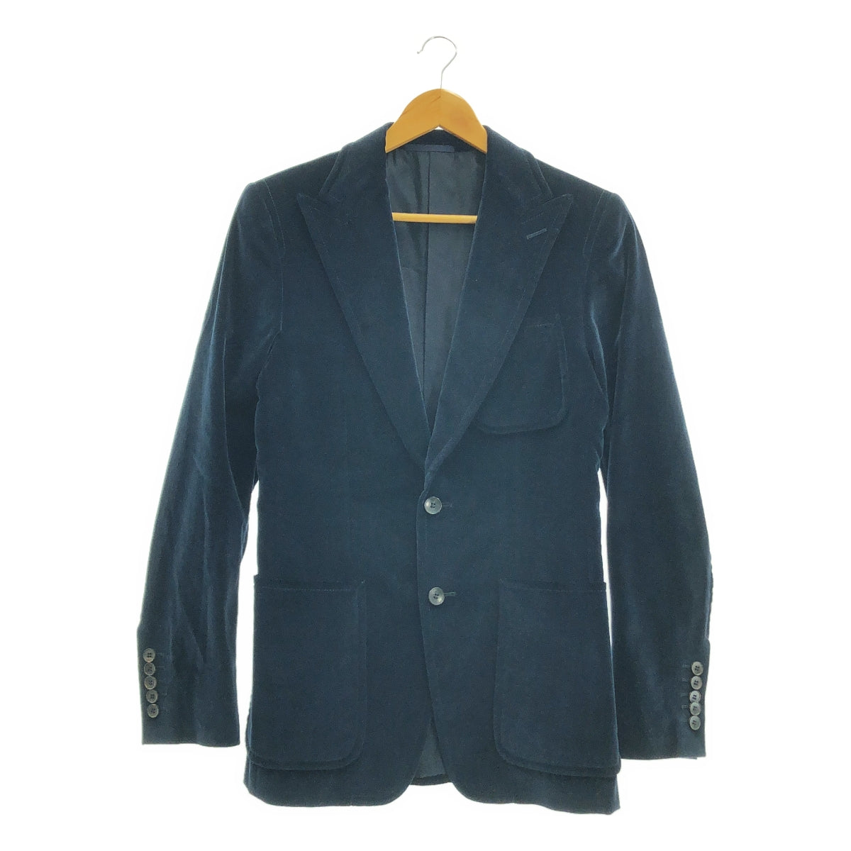 GUCCI / グッチ | ベロア ロゴボタン 2B シングルブレスト テーラード