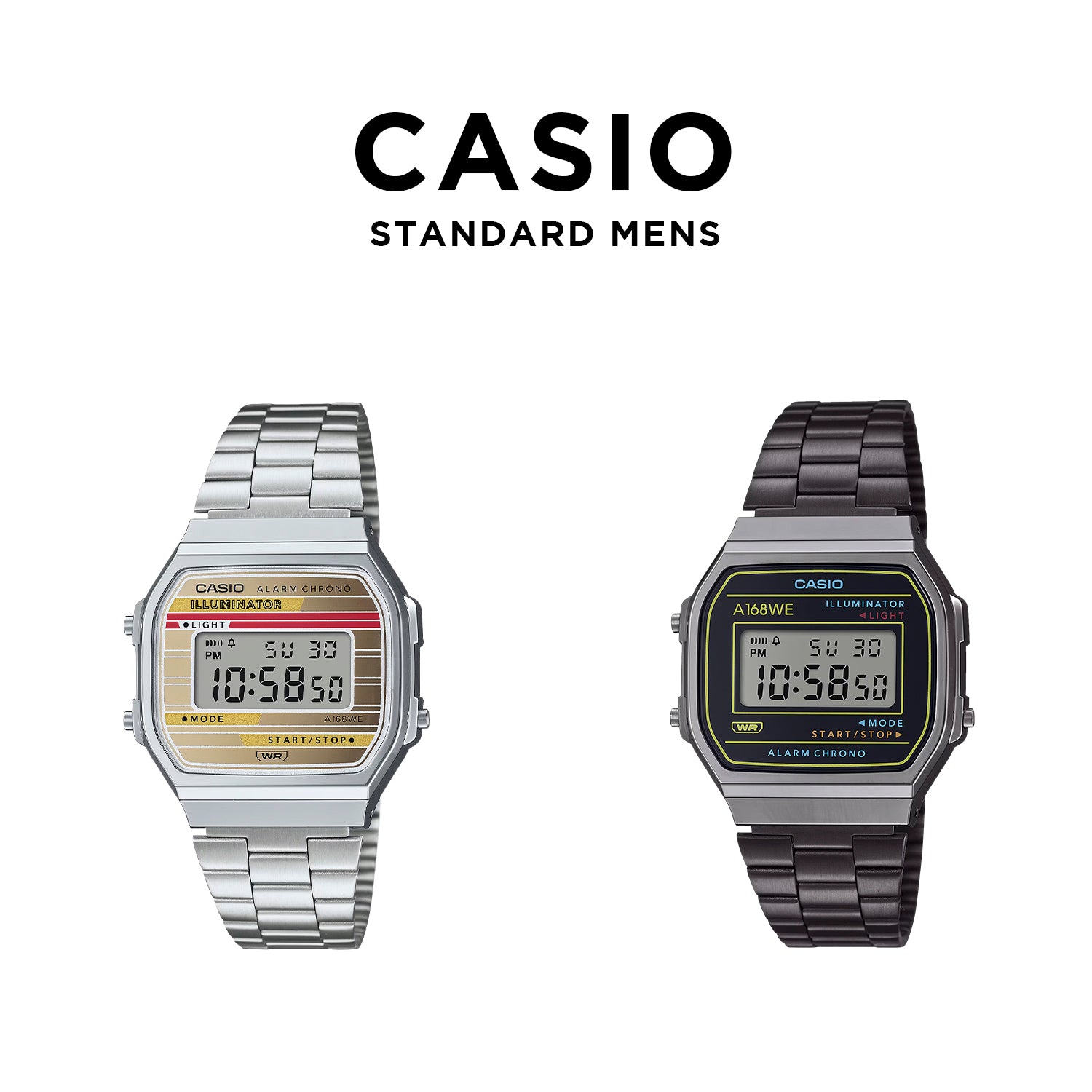 CASIO カシオ A168WEH* メンズ 腕時計 日常生活用防水 10年保証