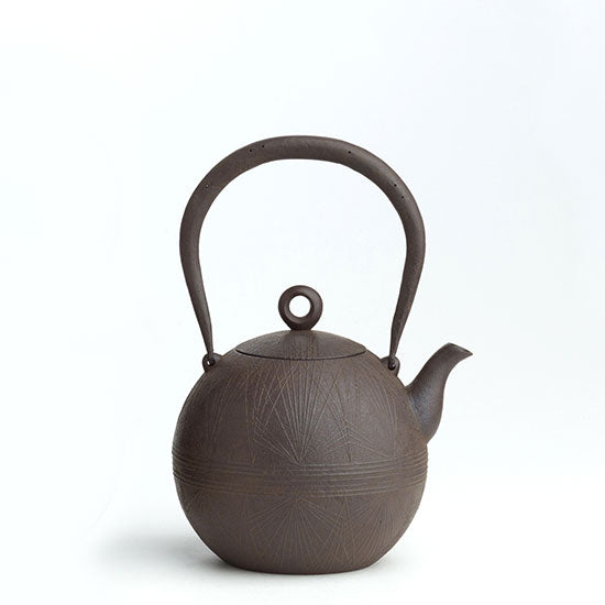 y009 人間国宝 鈴木盛久 霰紋 小型 鉄瓶 高さ14cm 小鉄瓶 茶道具 y009