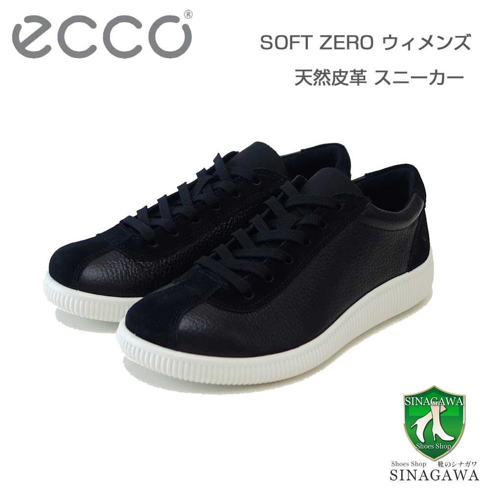 エコー ECCO SOFT ZERO LACE UP LEA WOMEN'S SNEAKER ブラック