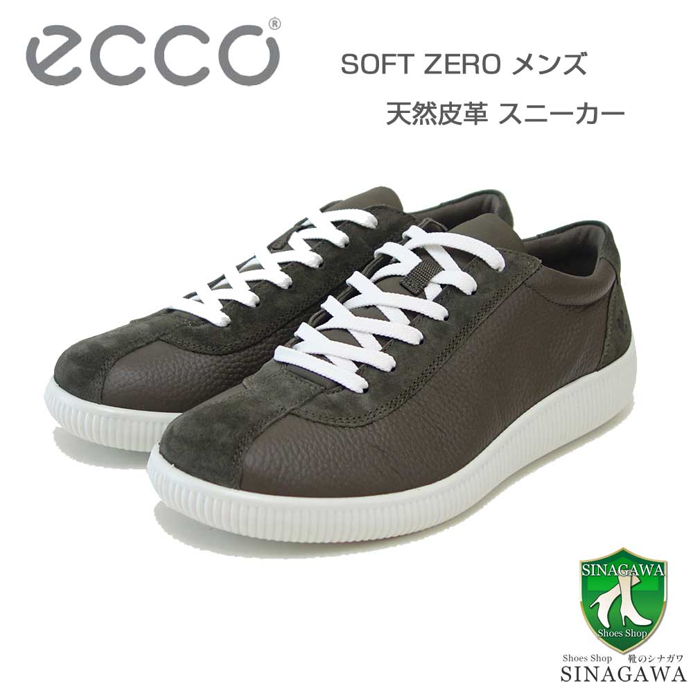 エコー ECCO SOFT ZERO LACE UP LEA MEN'S SNEAKER TARMAC 53775455894