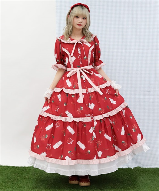 チェリーバニー柄ワンピース | Chalmiere | axes femme onlineshop