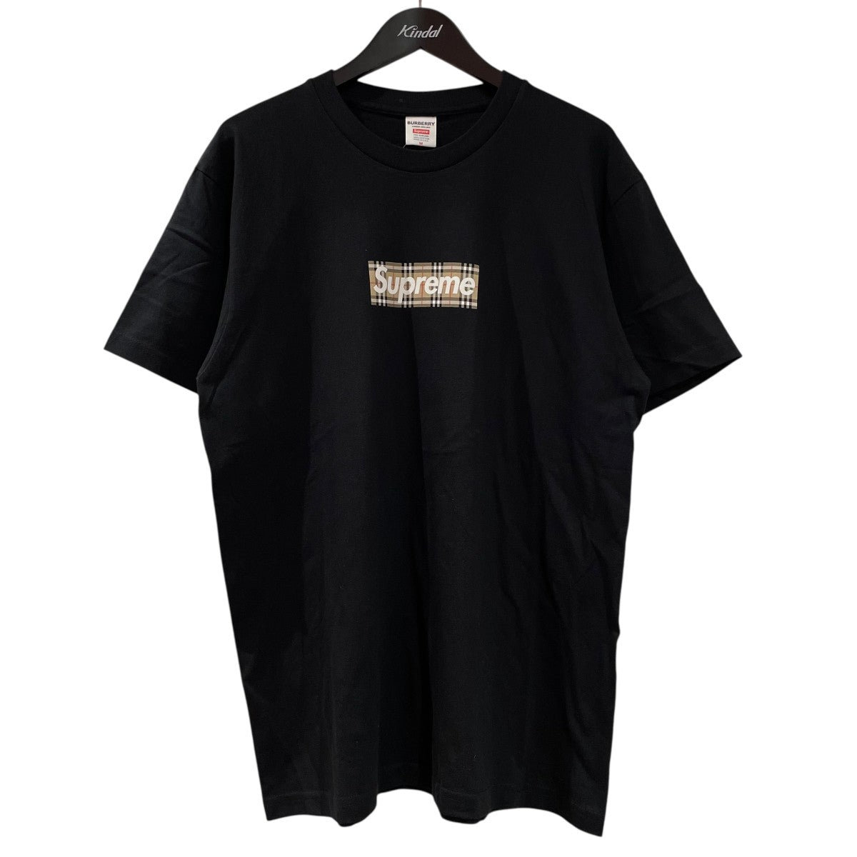 Supreme×BURBERRY ボックスロゴ半袖Tシャツ ブラック サイズ SIZE M