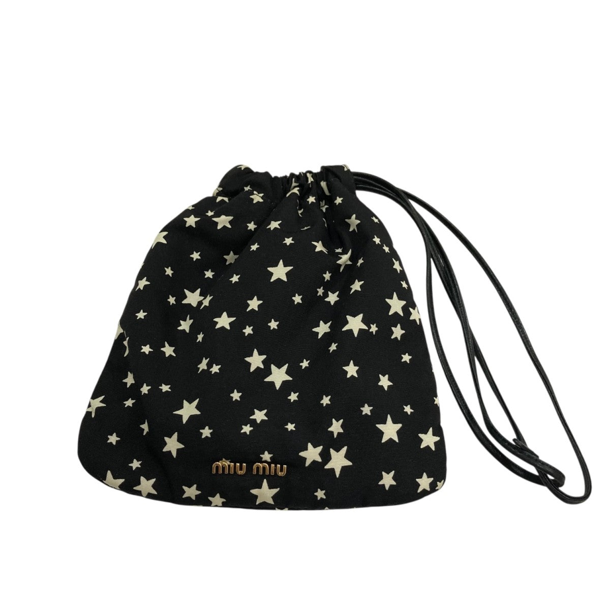 MIU MIU(ミュウミュウ) 星柄巾着ポーチ5NG003 5NG003 ブラック｜【公式