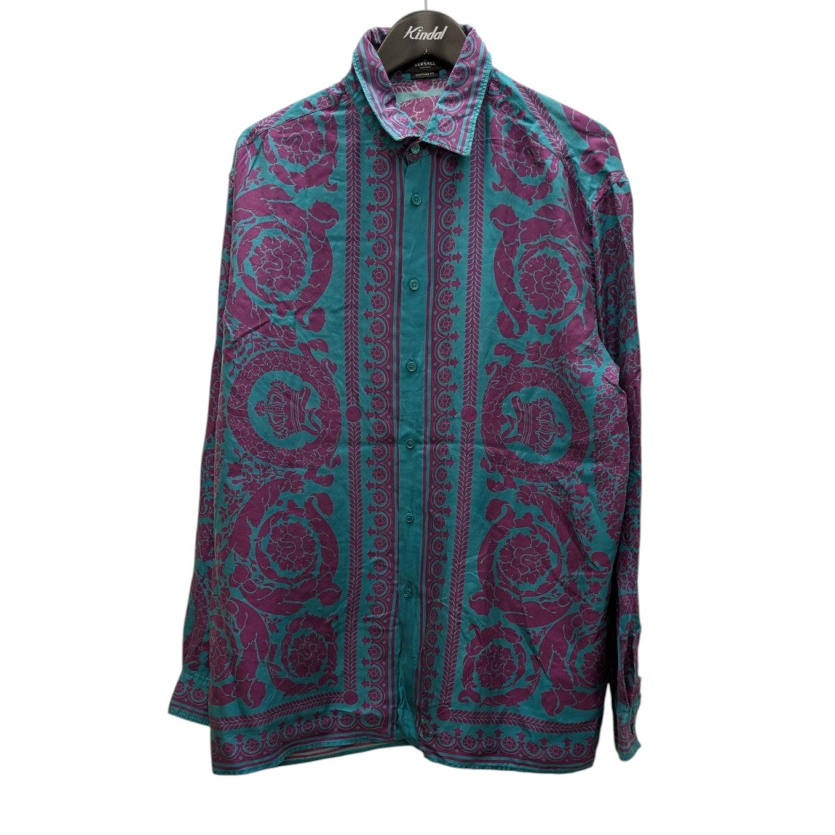 VERSACE(ヴェルサーチ) 総柄シルクシャツ 1003941-1A04989 パープル