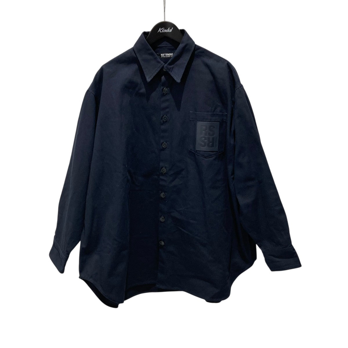 RAF SIMONS(ラフシモンズ) OVERSIZED DENIM SHIRT WITH LEATHER PATCH