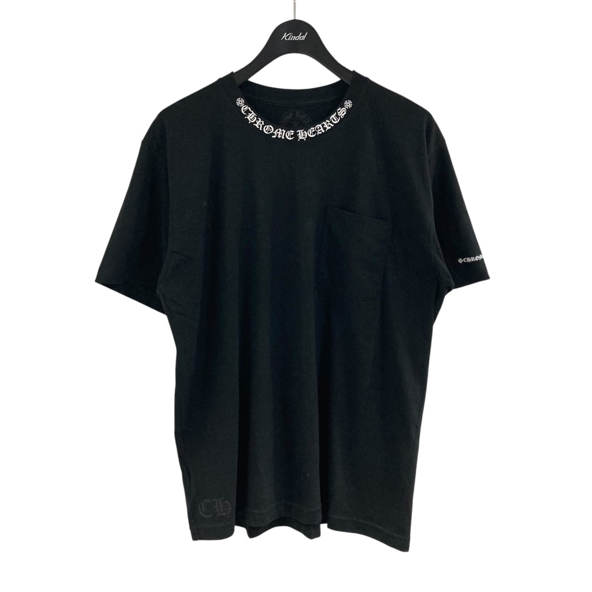 CHROME HEARTS(クロムハーツ) ネックロゴポケットTシャツ ブラック