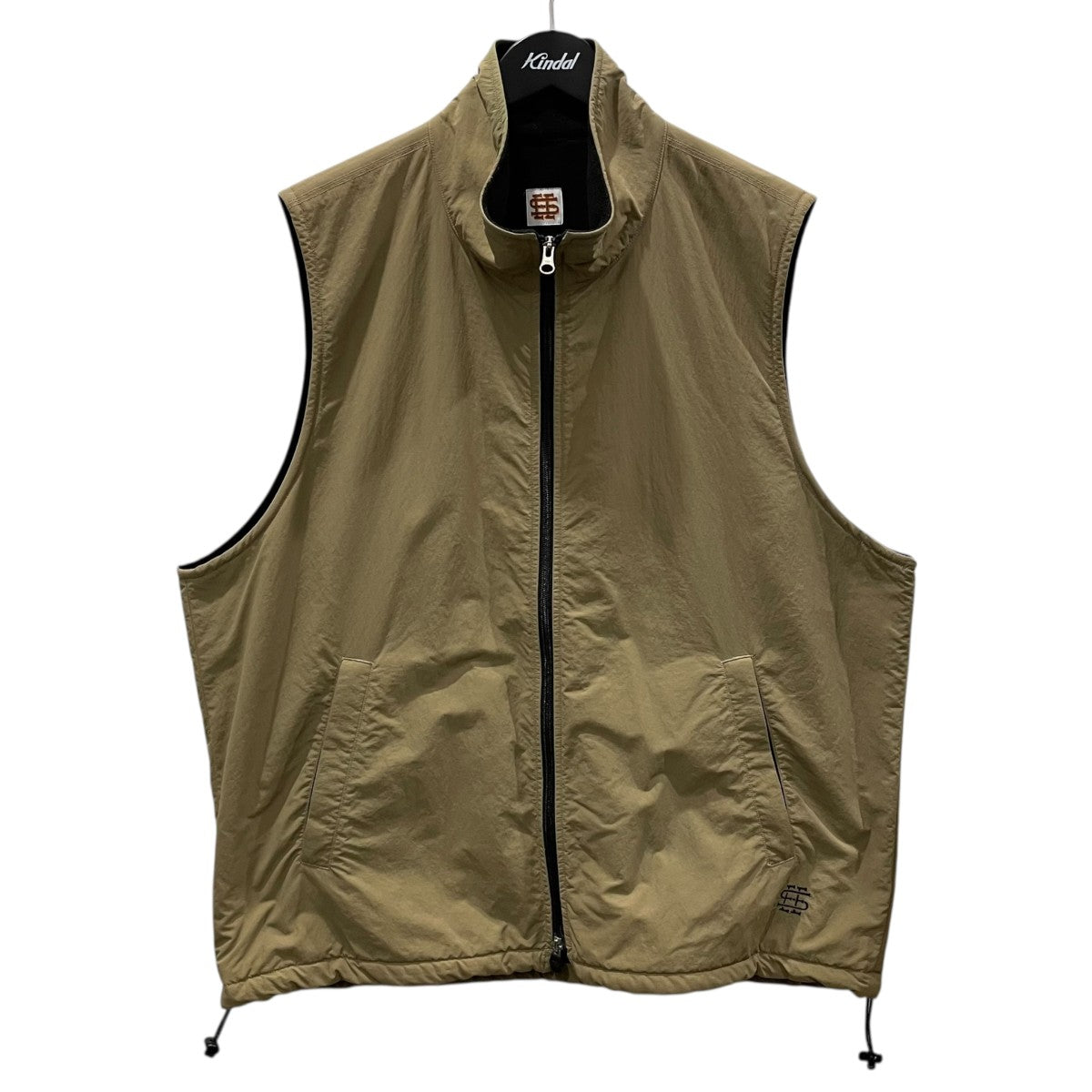 SEESEE(シーシー) 裏フリースジップアップナイロンベスト ベージュ