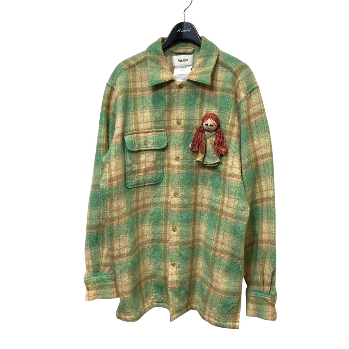 doublet(ダブレット) 21AWCHECK SHIRT WITH MY DOLLチェックシャツ