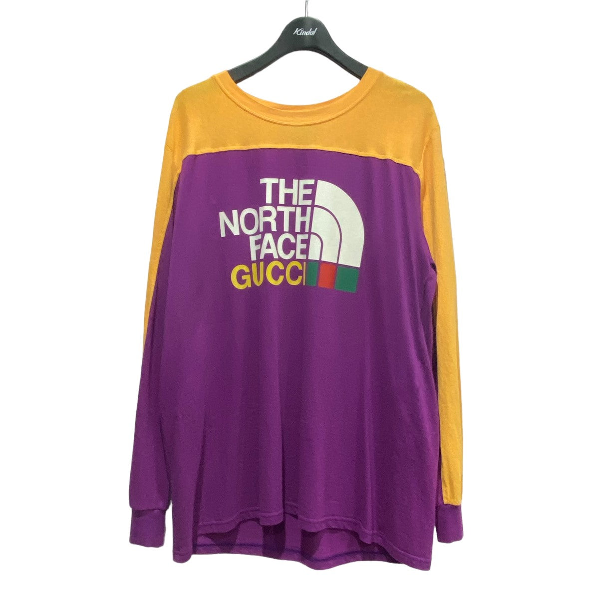 GUCCI×THE NORTH FACE 671439ロゴプリント長袖カットソー パープル