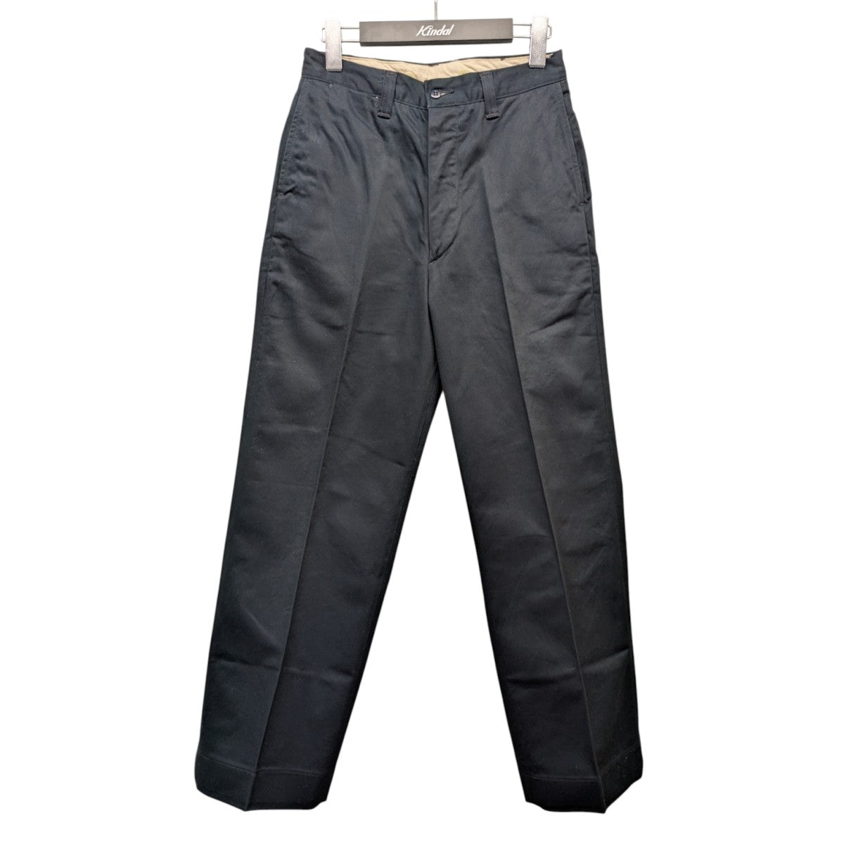 Atlast&co ブラック シャンブレー トラウザー パンツ アットラスト