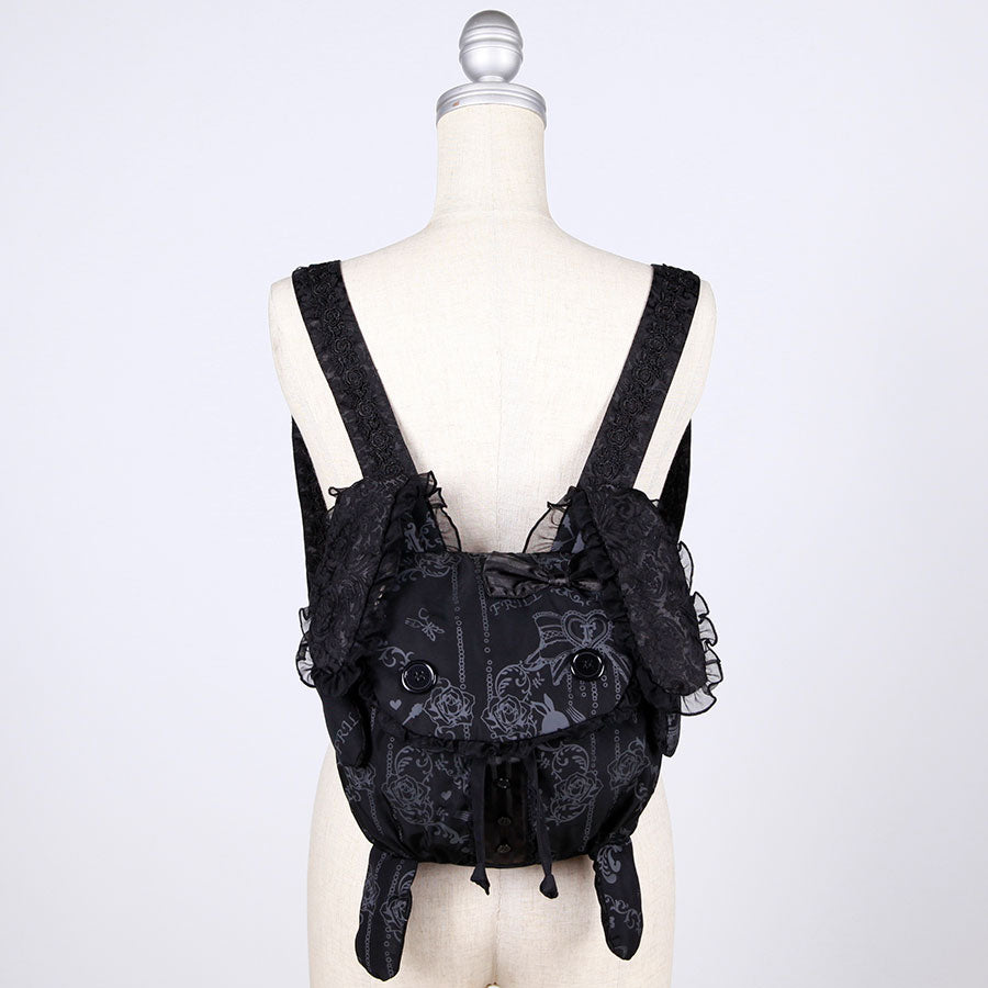 Lovely Bunny Frill Backpack / BK – h.NAOTO WEBSHOP