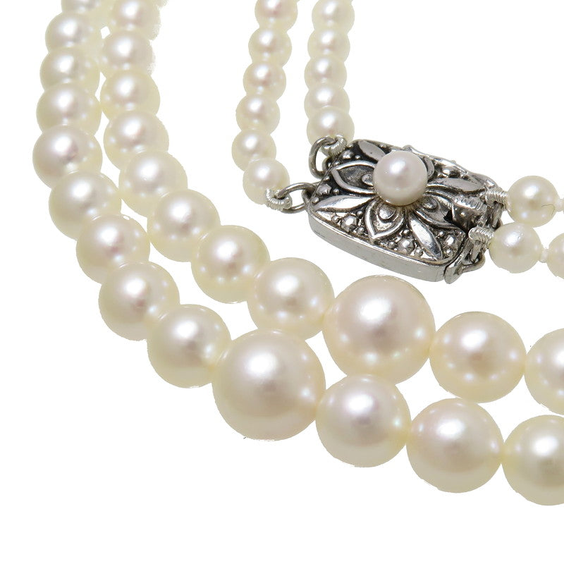 MIKIMOTO/ミキモト】 正規店にて糸替え済み 2連 アコヤ真珠 3.6～7.4mm