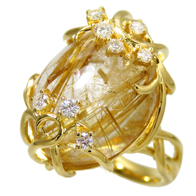 13号 ルチルクォーツ ダイヤモンド 計0.24ct リング・指輪 K18ゴールド