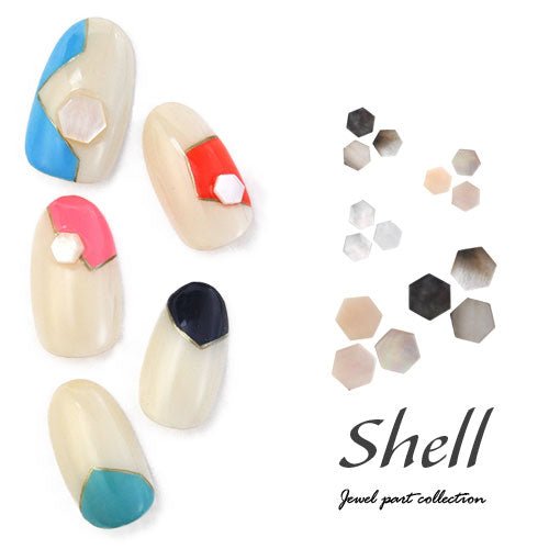 ネイルパーツ シェル パール 六角形 天然貝 ネイルアート かわいい