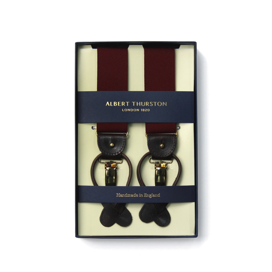 サスペンダー アルバートサーストン 英国製 35mm ワインレッド