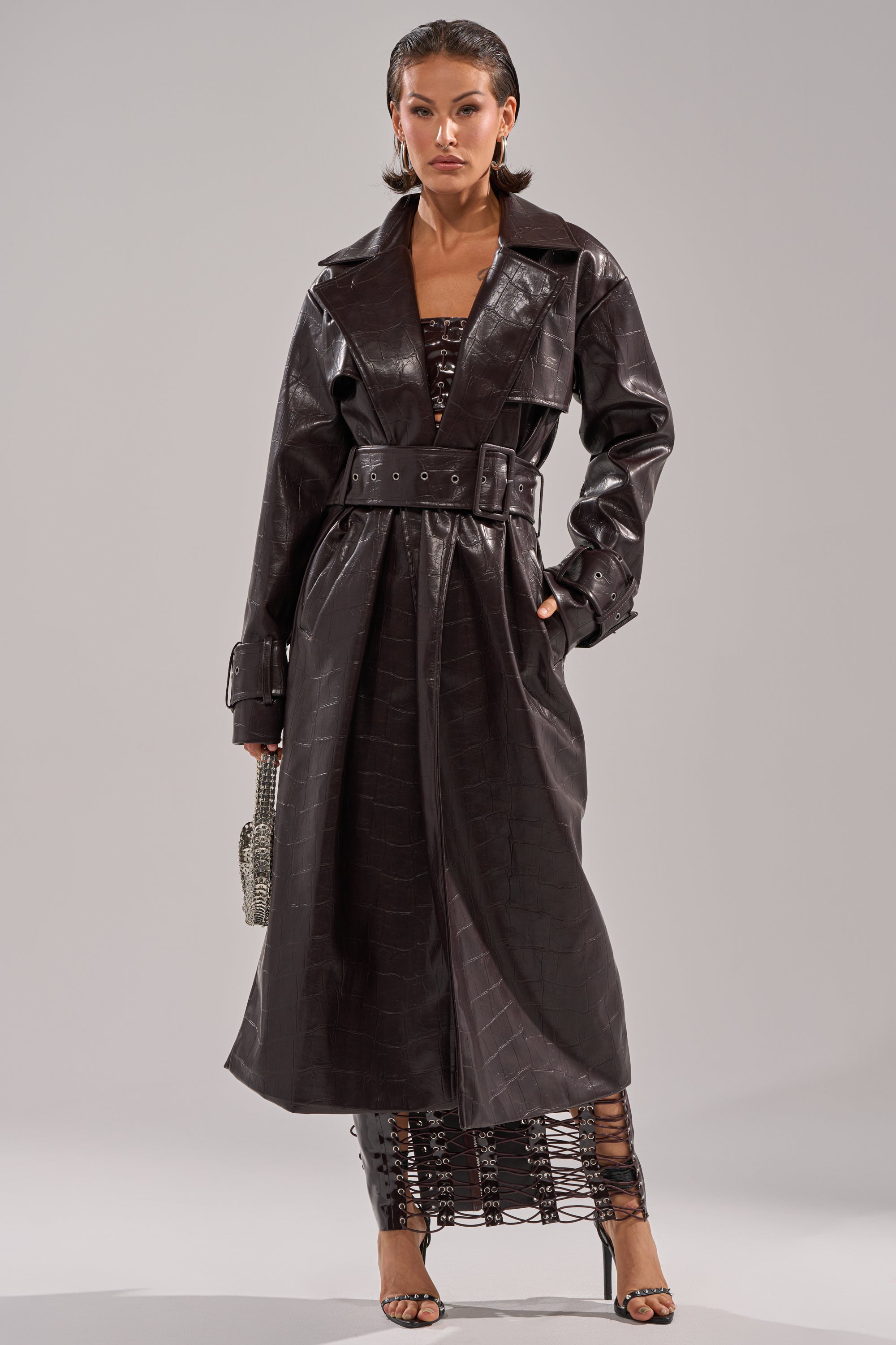 EMBOSSED CROC TRENCH – AKIRA