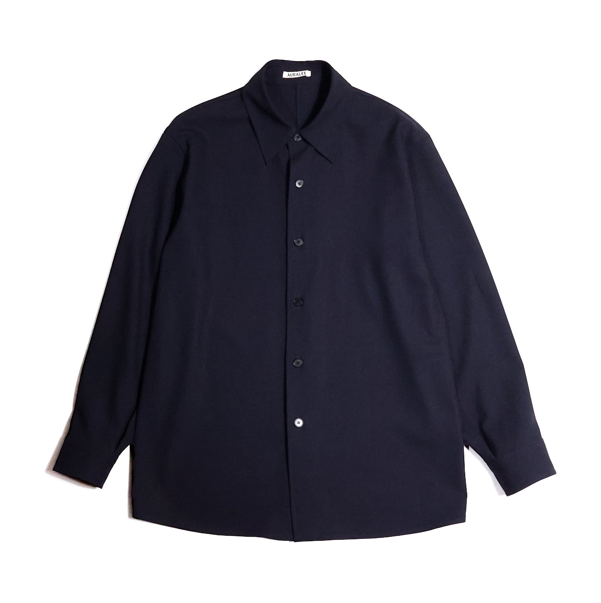 AURALEE「HARD TWIST WOOL DOBBY SHIRT / DARK NAVY」 – SISTER