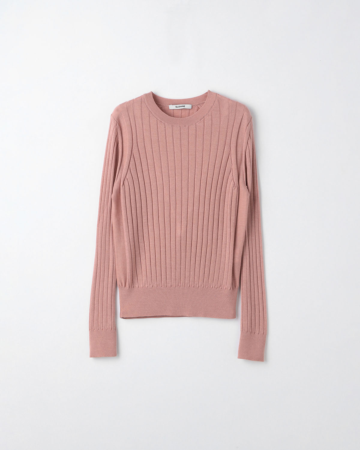 18Gワイドリブ エクストラファインメリノウール×シルク クルーネック