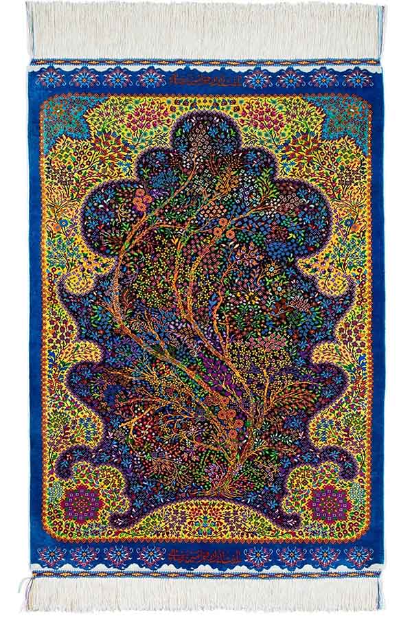 ペルシャ絨毯 クム産 約63cm x 90cm シルク｜SATHI RUGS